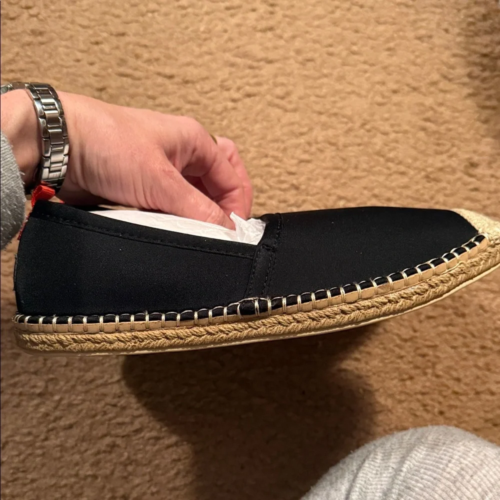 Sea Star Black Beachwear Beachcomber Espadrille Flats with Cream Toe Size 6 New - Picture 4 of 6